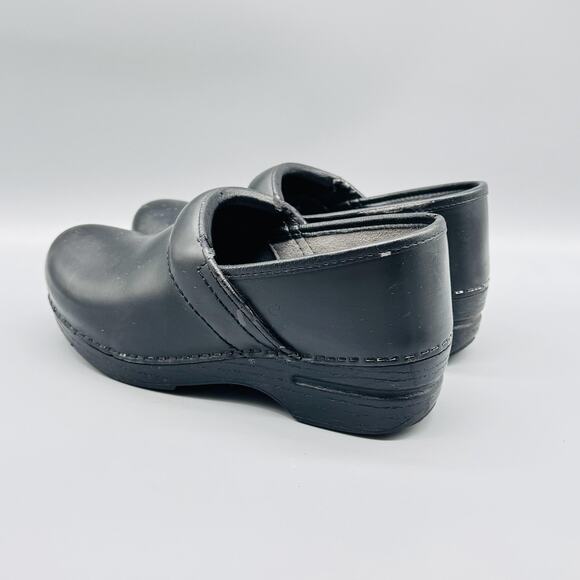 Dansko Shoes Women 6 Black Leather XP Professional Nursing Clogs Slip On Comfort - Picture 6 of 12